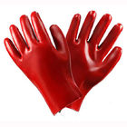 Red Food Industry PVC Work Gloves Designed For Easy Movement Continuous Wear
